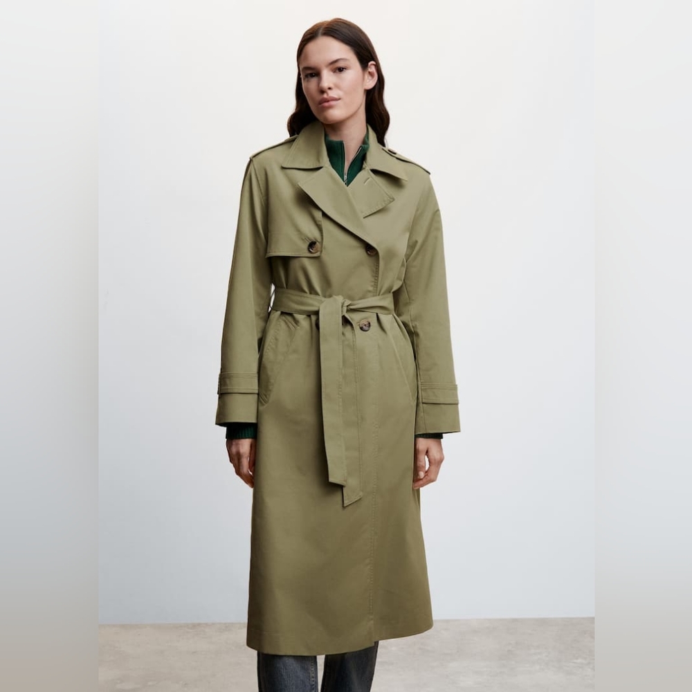 Double-button trench coat
